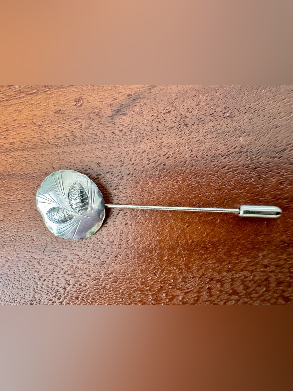 Vintage Stuart NYE Sterling Silver 925 Pinecone Floral Stick Pin Hat Tie MCM